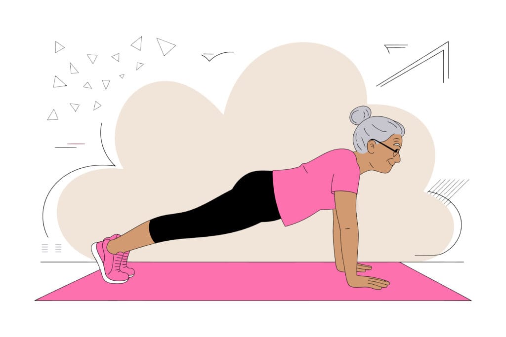 Signora che fa piegamenti - Stretching e mobilità per gli Over 60